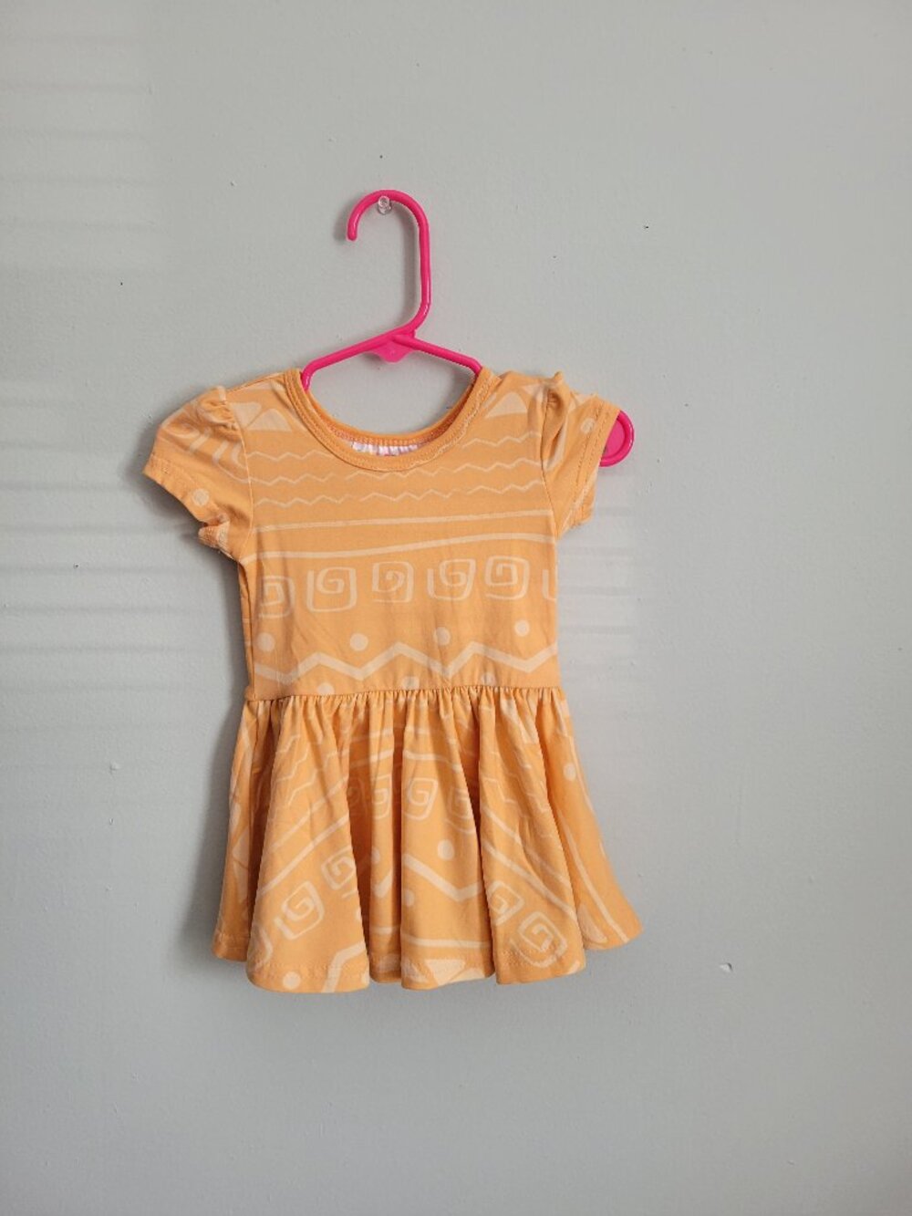 Dot Dot Smile Dress Baby Girl's 6-12mo Orange Aztec Cap Sleeve Twirl NWT